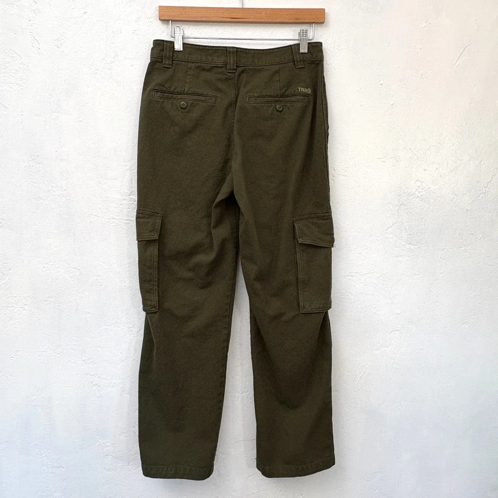Aritzia TNA Highway Cargo Pants Women Size 6 Olive Green Cotton